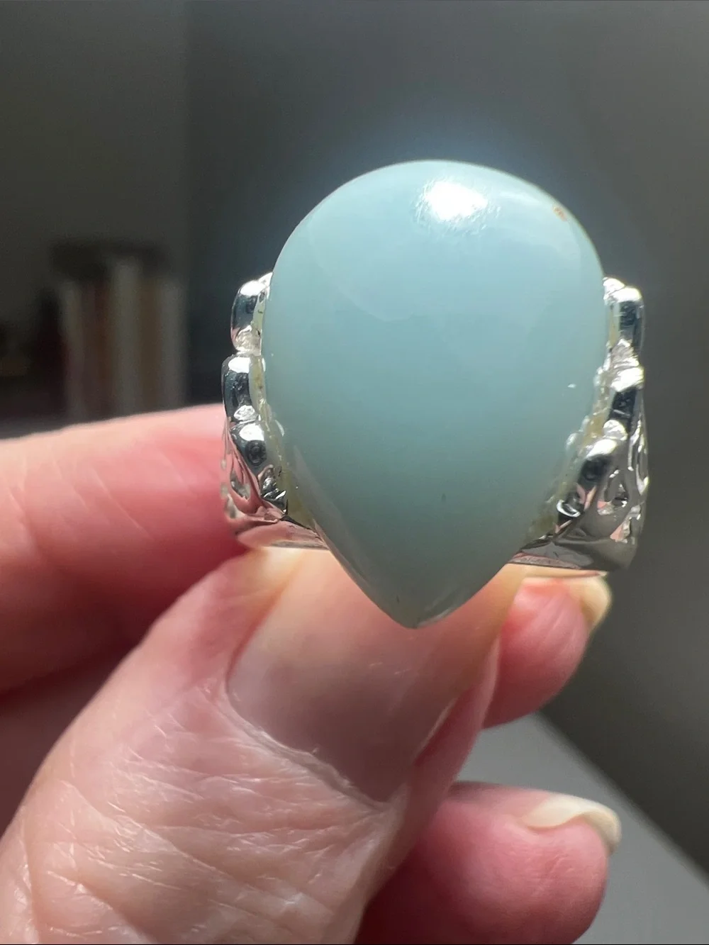 Teardrop Light Blue Gemstone 925 Sterling Silver - Heirloom Estate